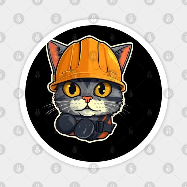 Catswithhardhats Magnet by FrogandFog